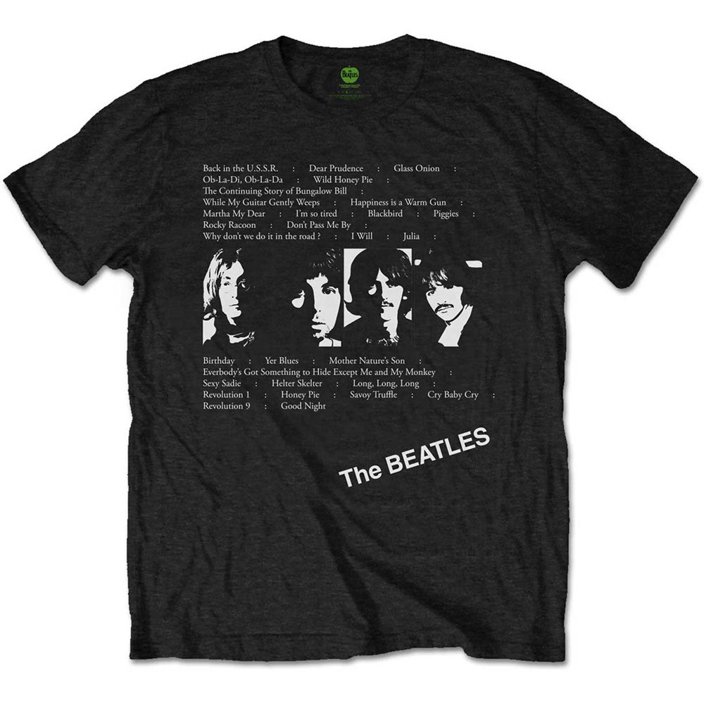 THE BEATLES ザ・ビートルズ (ABBEY ROAD発売55周年記念 ) - White Album Tracks / バックプリントあり / Tシャツ / メンズ 【公式 / オフィシャル】