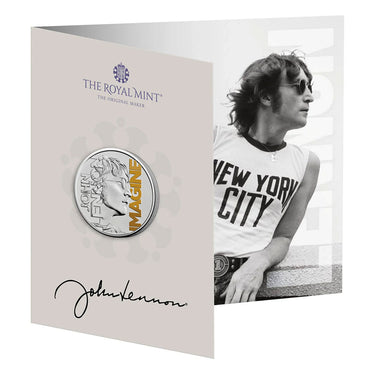 JOHN LENNON - 2025 UK £5 Brilliant Uncirculated Colour Coin 世界限定10,000 / 英国王立造幣局