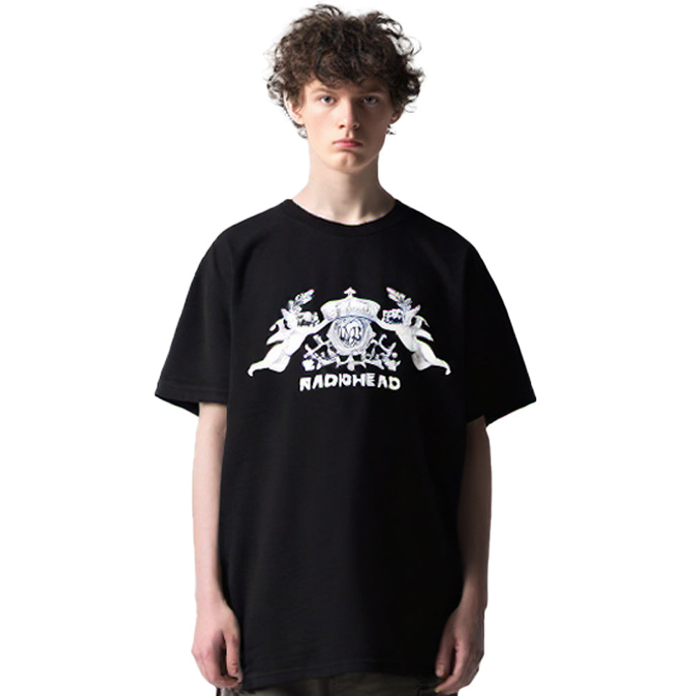 RADIOHEAD レディオヘッド (結成 35周年 ) - Bearhead Crest / オーガニックコットン / バックプリントあり / Tシャツ / メンズ