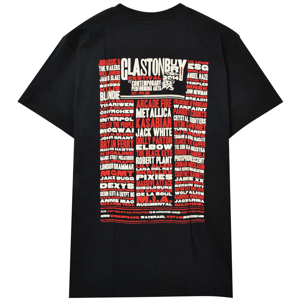 フェス公式Tシャツ GLASTONBURY グラストンベリー - FESTIVAL 2014 (超レア) / バックプリントあり / ヴィンテージ / Tシャツ / メンズ