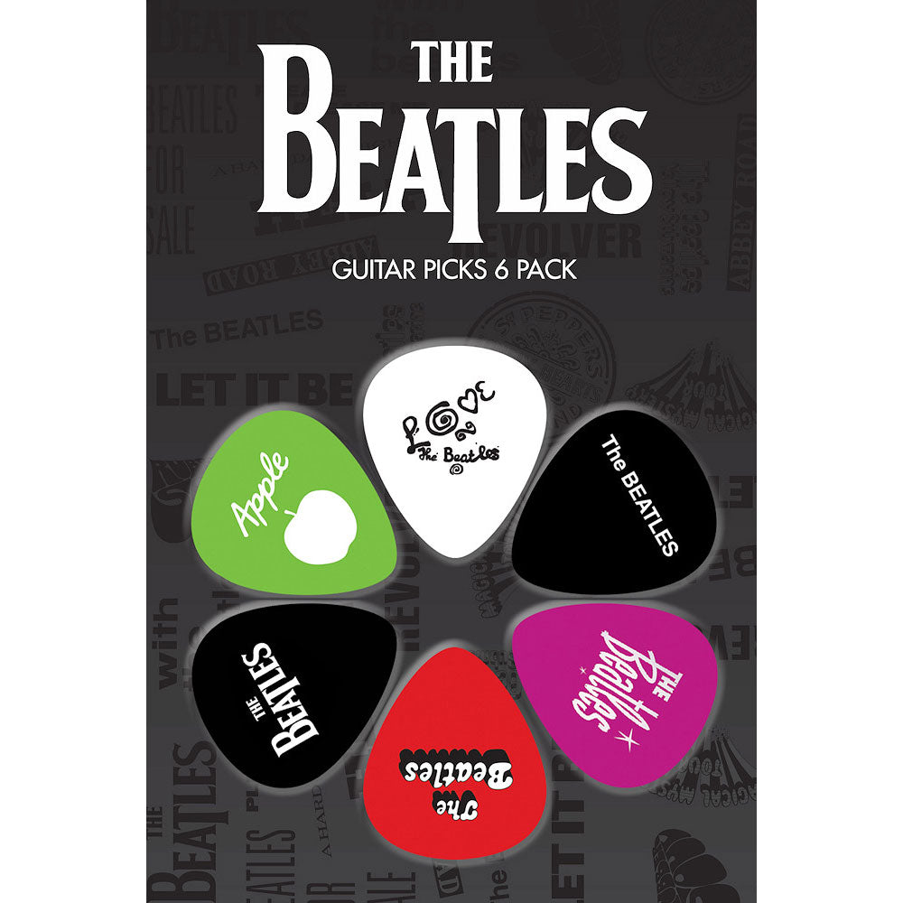 THE BEATLES ザ・ビートルズ (ABBEY ROAD発売55周年記念 ) - ビートルズ・ロゴシリーズ 6枚セット / ギターピック 【公式 / オフィシャル】
