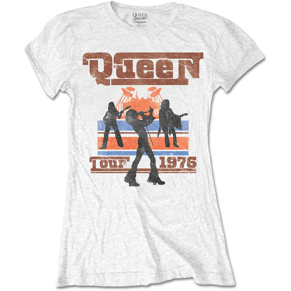 QUEEN クイーン (フレディ 生誕 80年 ) - 1976 TOUR SILHOUETTES / Tシャツ / レディース