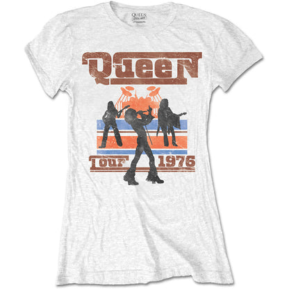 QUEEN クイーン (フレディ 生誕 80年 ) - 1976 TOUR SILHOUETTES / Tシャツ / レディース