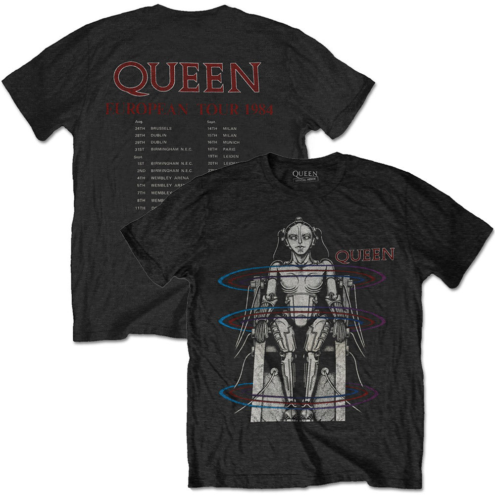 QUEEN - (フレディ 生誕 80年 ) - EUROPEAN TOUR 1984（復刻ツアーTシリーズ） / バックプリントあり
