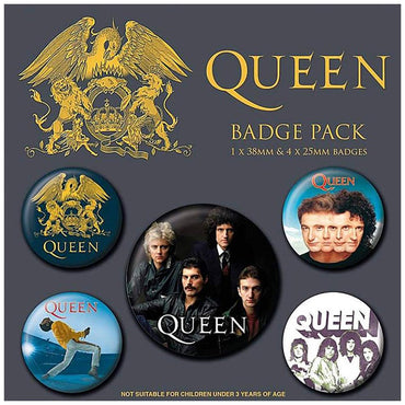 QUEEN - (フレディ 生誕 80年 ) - Official 5 Badge Pack