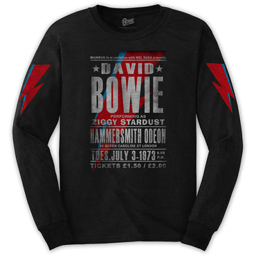 DAVID BOWIE - (追悼 10年 ) - Hammersmith Odeon / 長袖 / アームプリント