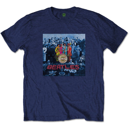THE BEATLES ビートルズ (来日 60周年 ) - Sgt Pepper Blue / バックプリントあり / Tシャツ / メンズ