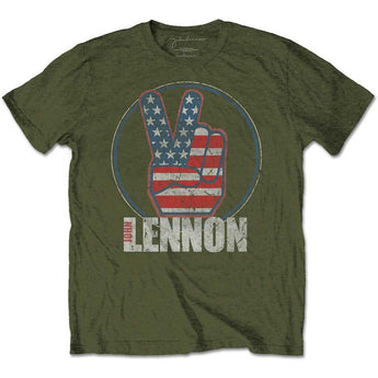 JOHN LENNON - Peace Fingers US Flag