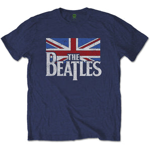 THE BEATLES ビートルズ (ABBEY ROAD 55周年 ) - Drop T Logo & Vintage Flag / Tシャツ / メンズ 【公式 / オフィシャル】