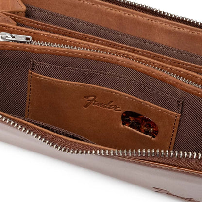 FENDER フェンダー - 長財布 L字ファスナー / Brown / ギターピック＆ウォレットコード付き / 財布