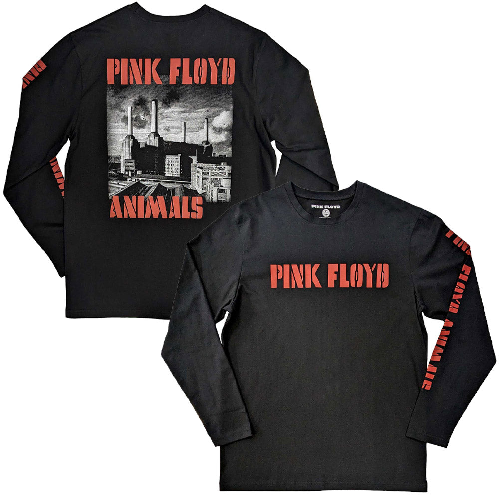 PINK FLOYD - Animals B&W / バックプリントあり / 長袖 / Sleeve Print