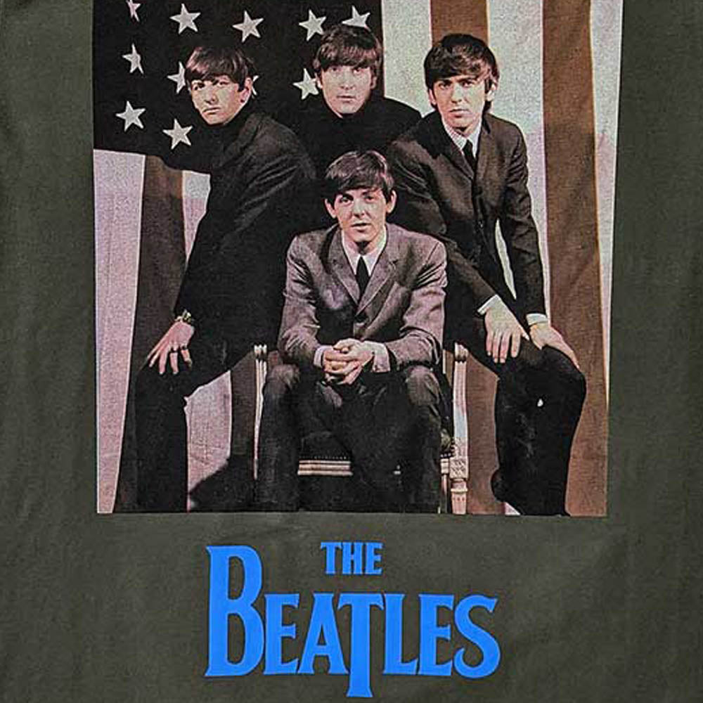 THE BEATLES ビートルズ (来日 60周年 ) - US Flag Photo / Tシャツ / メンズ
