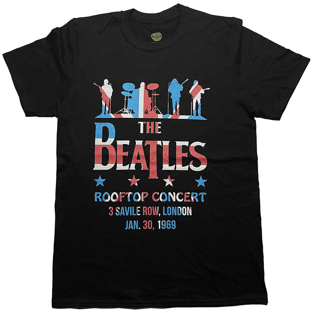 THE BEATLES ビートルズ (7月 映画 『ザ・ビートルズの軌跡』 公開 ) - Drop T Rooftop Flag / Tシャツ / メンズ 【公式 / オフィシャル】 S