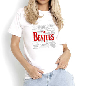 THE BEATLES ビートルズ (ABBEY ROAD 55周年 ) - Titles & Logos / パフプリント / Tシャツ / メンズ