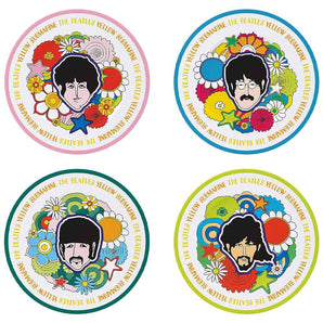 THE BEATLES ビートルズ (ABBEY ROAD 55周年 ) - Yellow Sub Flowers / プレート4枚セット / 食器・グラス 【公式 / オフィシャル】