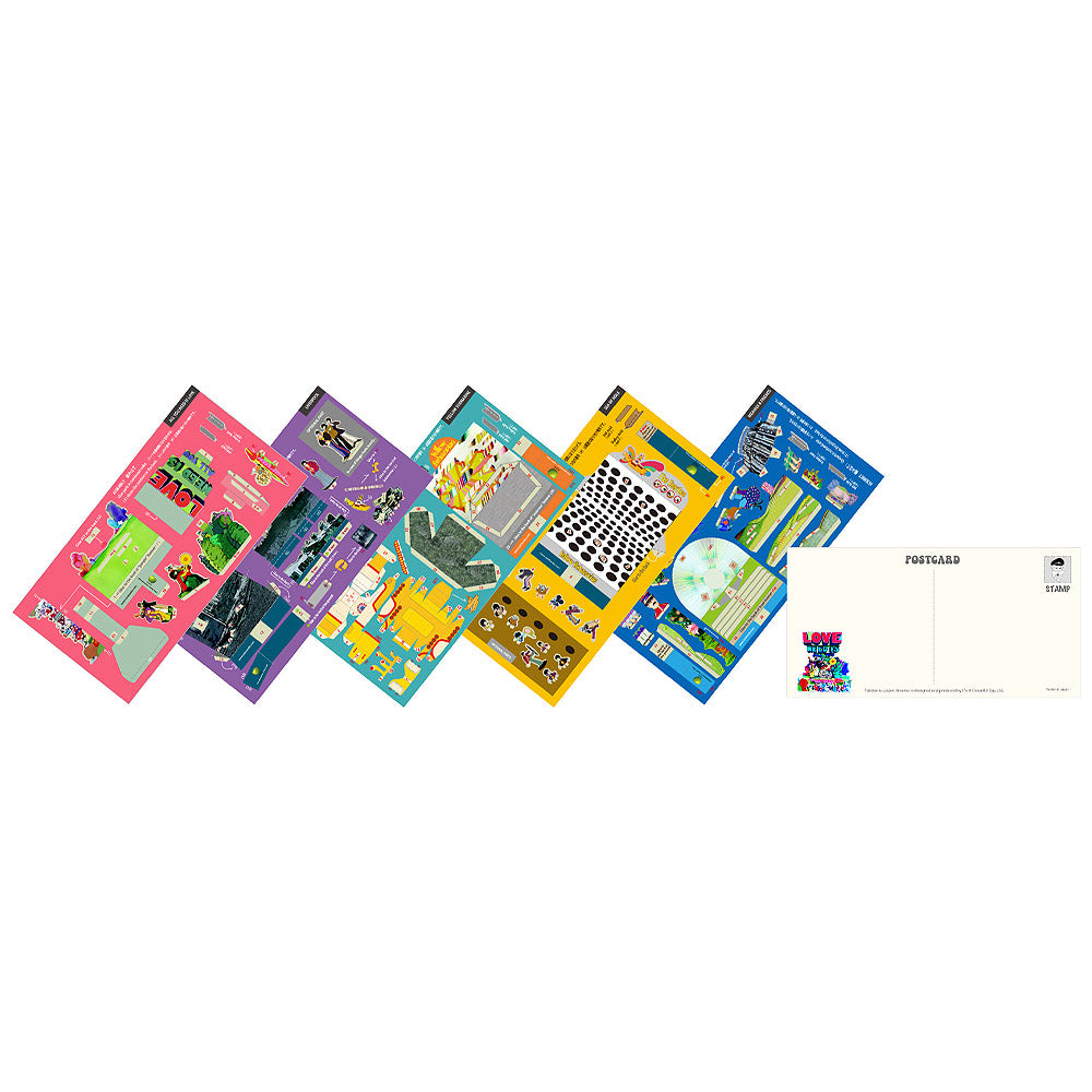 THE BEATLES ビートルズ (来日 60周年 ) - Yellow Submarine Postcard Diorama Set / 5 designs / ポストカード・レター