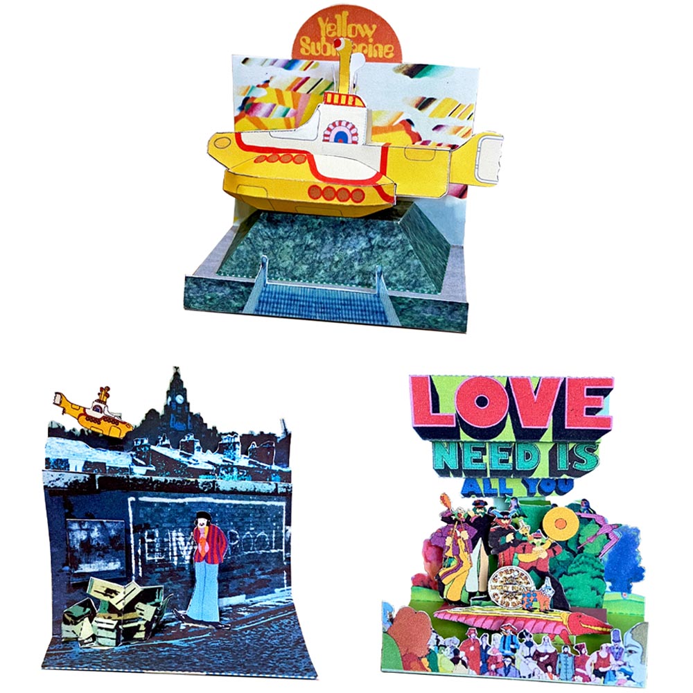 THE BEATLES ビートルズ (来日 60周年 ) - Yellow Submarine Postcard Diorama Set / 5 designs / ポストカード・レター