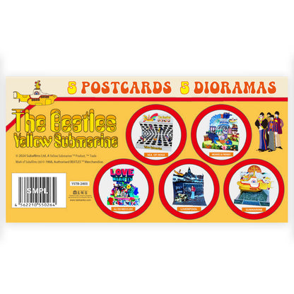 THE BEATLES ビートルズ (来日 60周年 ) - Yellow Submarine Postcard Diorama Set / 5 designs / ポストカード・レター