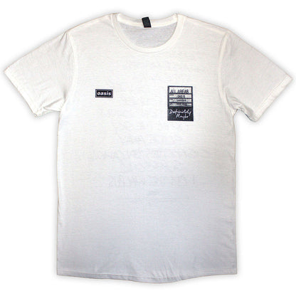 OASIS オアシス (結成 35周年 ) - Definitely Maybe AAA Setlist / バックプリントあり / Tシャツ / メンズ