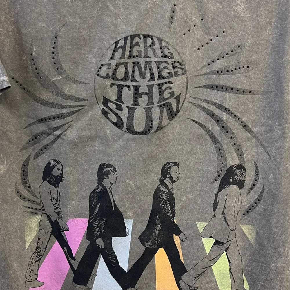 THE BEATLES ビートルズ (来日 60周年 ) - WALK TO THE SUN IN COLOR SILVER / タイダイ / Tシャツ / メンズ