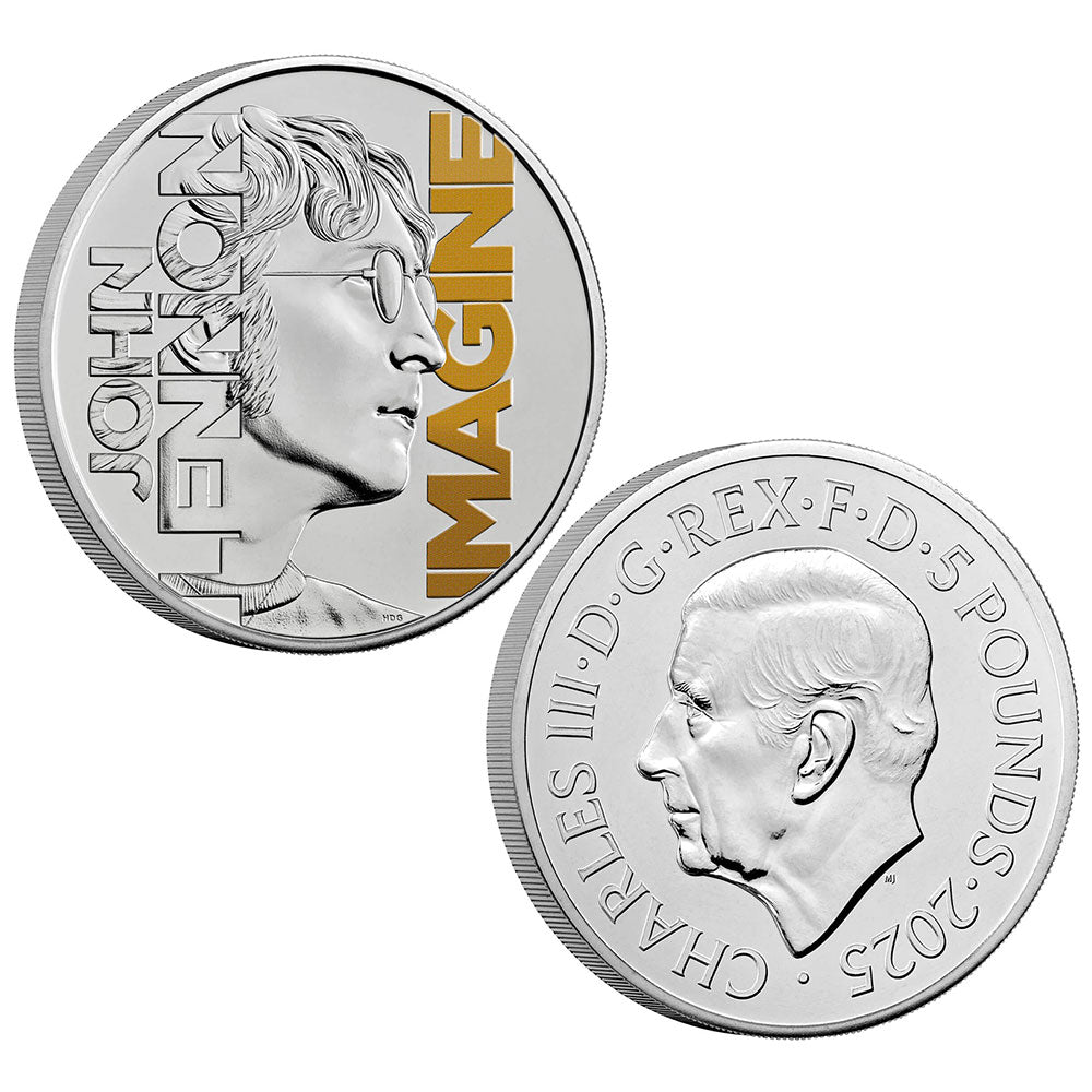 JOHN LENNON ジョンレノン (生誕 85年 ) - 2025 UK £5 Brilliant Uncirculated Colour Coin 世界限定10,000 / 英国王立造幣局 / コイン