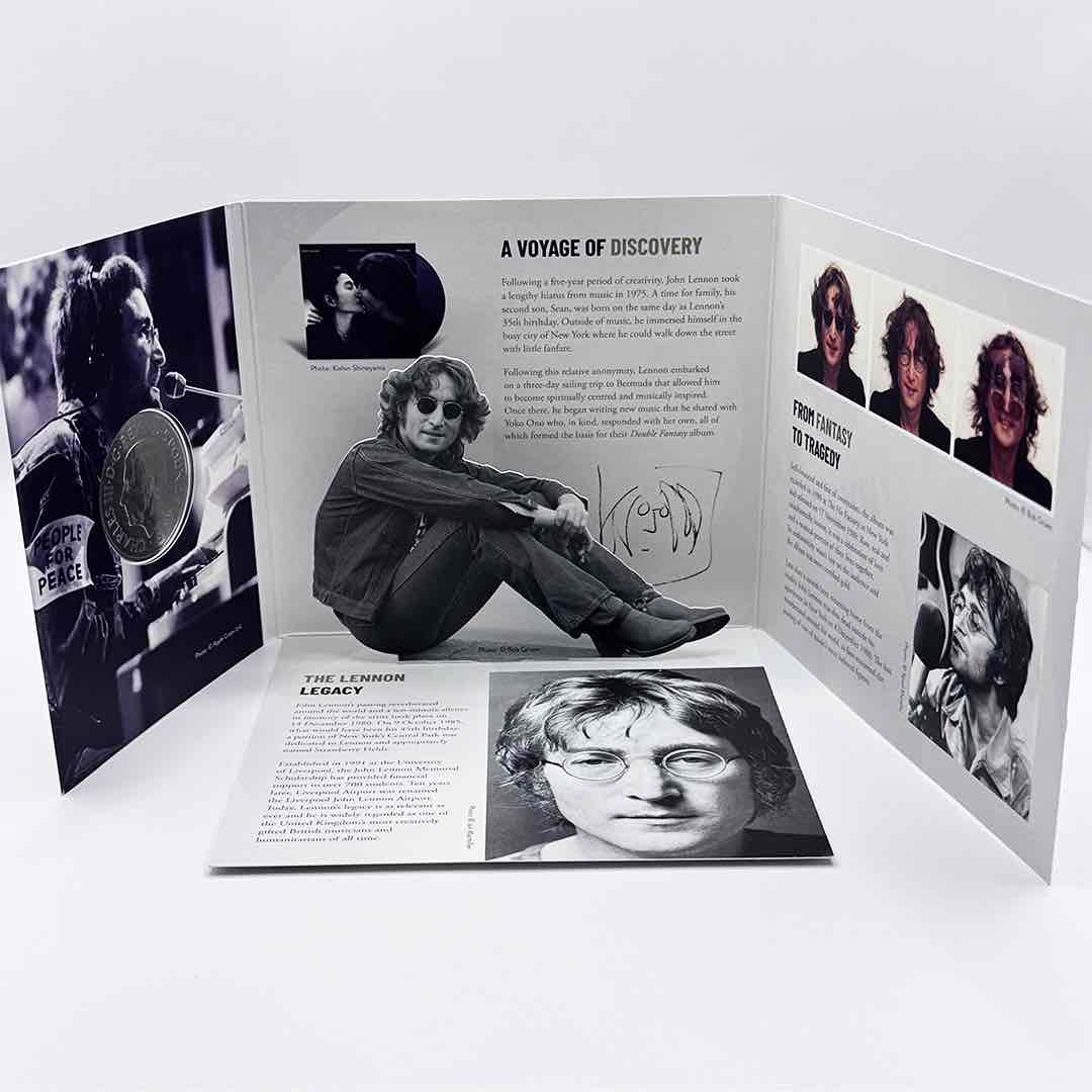 JOHN LENNON ジョンレノン (生誕 85年 ) - 2025 UK £5 Brilliant Uncirculated Colour Coin 世界限定10,000 / 英国王立造幣局 / コイン