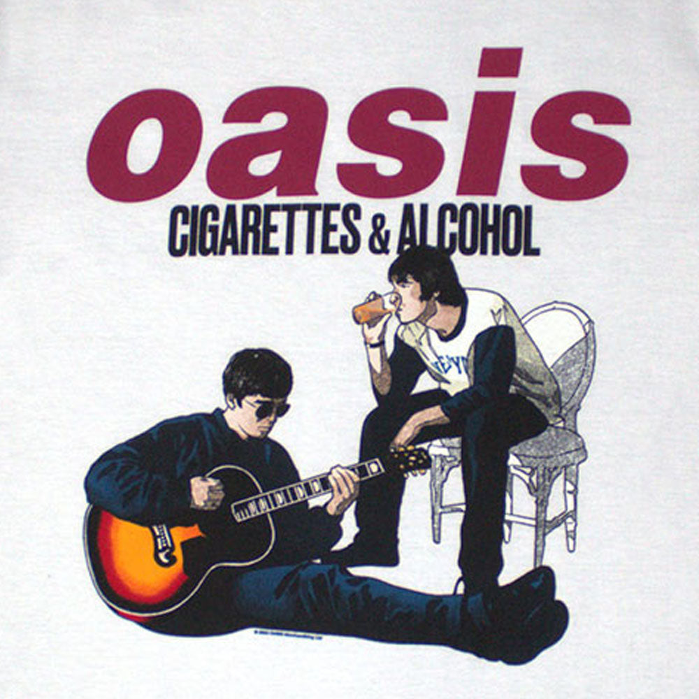 OASIS オアシス (結成 35周年 ) - Cigarettes & Alcohol Illustration / Tシャツ / メンズ