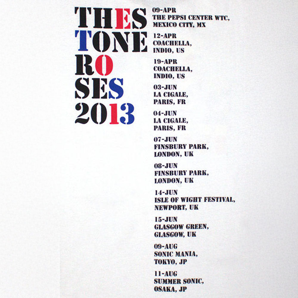 STONE ROSES ストーンローゼズ (マニ 追悼 ) - 2013 Tour / バックプリントあり / リンガー / Tシャツ / メンズ