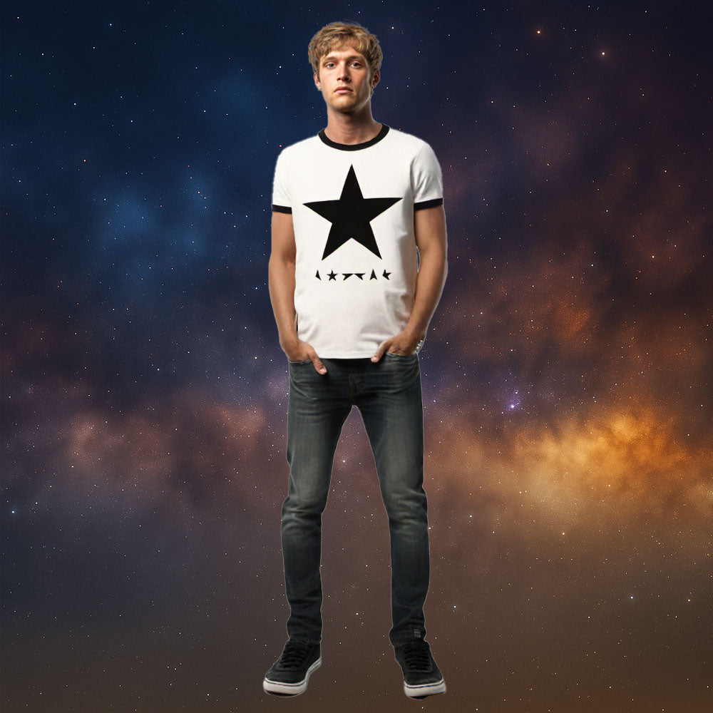 DAVID BOWIE デヴィッドボウイ (追悼 10年 ) - Blackstar Album Cover / リンガー / Tシャツ / メンズ