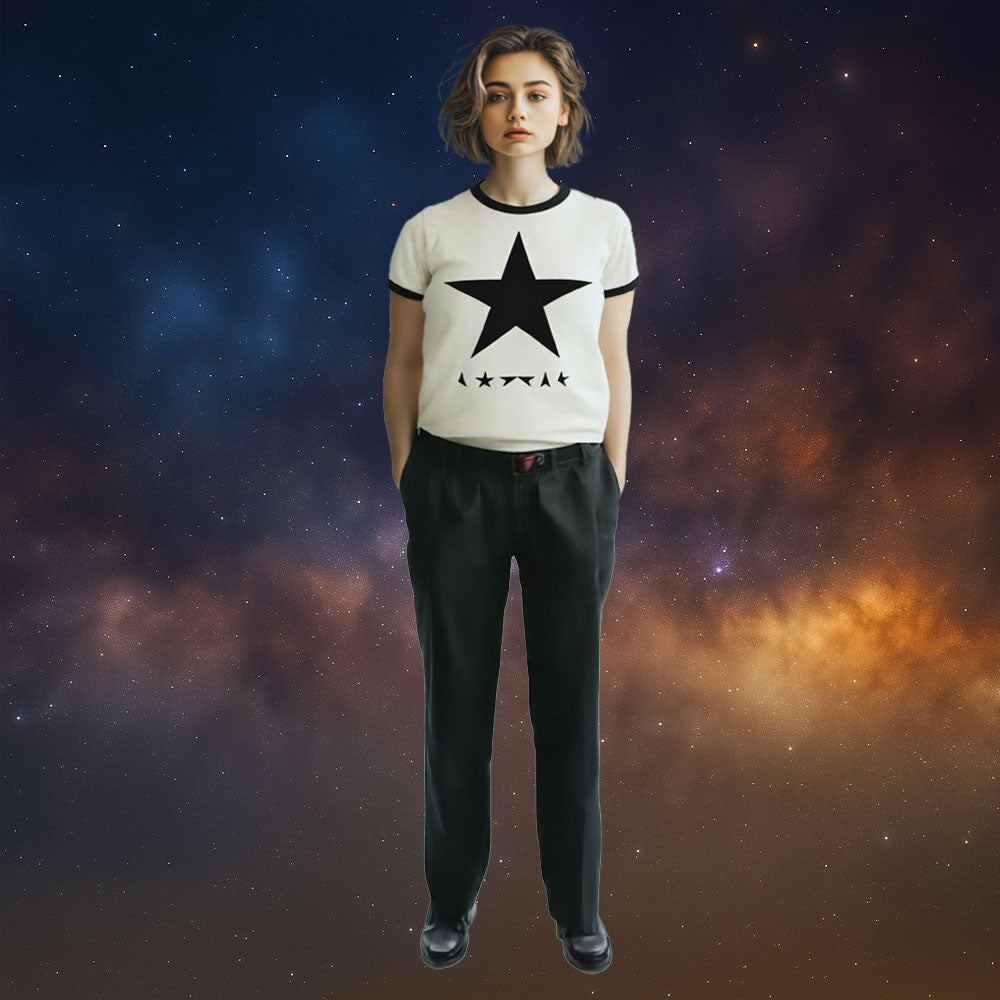 DAVID BOWIE デヴィッドボウイ (追悼 10年 ) - Blackstar Album Cover / リンガー / Tシャツ / メンズ