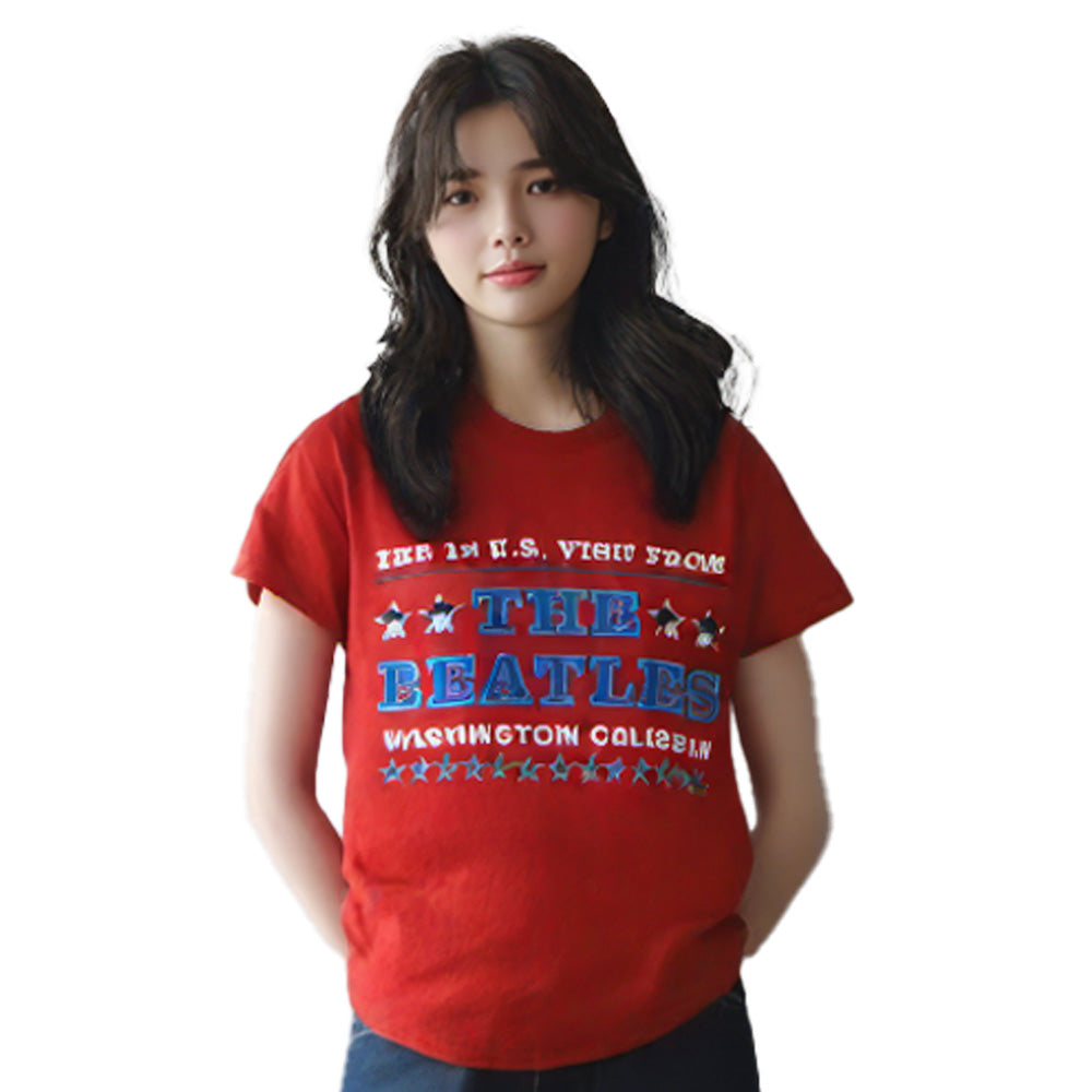 THE BEATLES ビートルズ (来日 60周年 ) - Washington '64 Stars Setlist / バックプリントあり / Tシャツ / メンズ