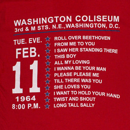 THE BEATLES ビートルズ (来日 60周年 ) - Washington '64 Stars Setlist / バックプリントあり / Tシャツ / メンズ
