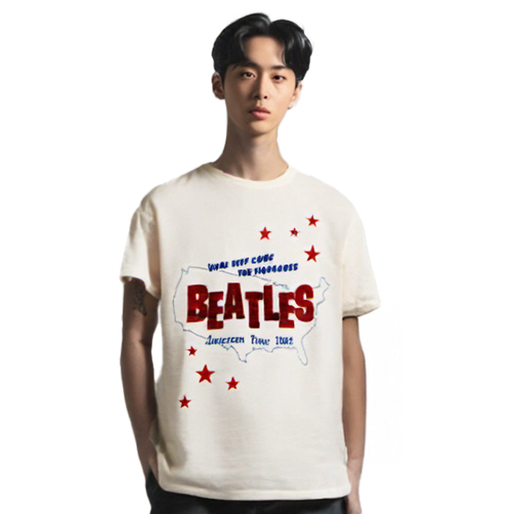 THE BEATLES ビートルズ (来日 60周年 ) - American Tour '64 / バックプリントあり / Tシャツ / メンズ