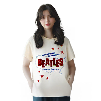 THE BEATLES ビートルズ (来日 60周年 ) - American Tour '64 / バックプリントあり / Tシャツ / メンズ