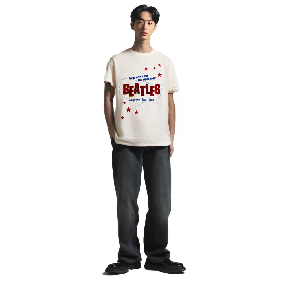 THE BEATLES ビートルズ (来日 60周年 ) - American Tour '64 / バックプリントあり / Tシャツ / メンズ