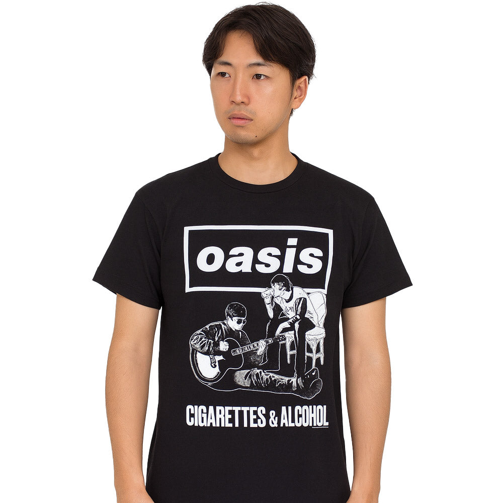 OASIS オアシス (結成 35周年 ) - Cigarettes & Alcohol Illustration Mono / Tシャツ / メンズ