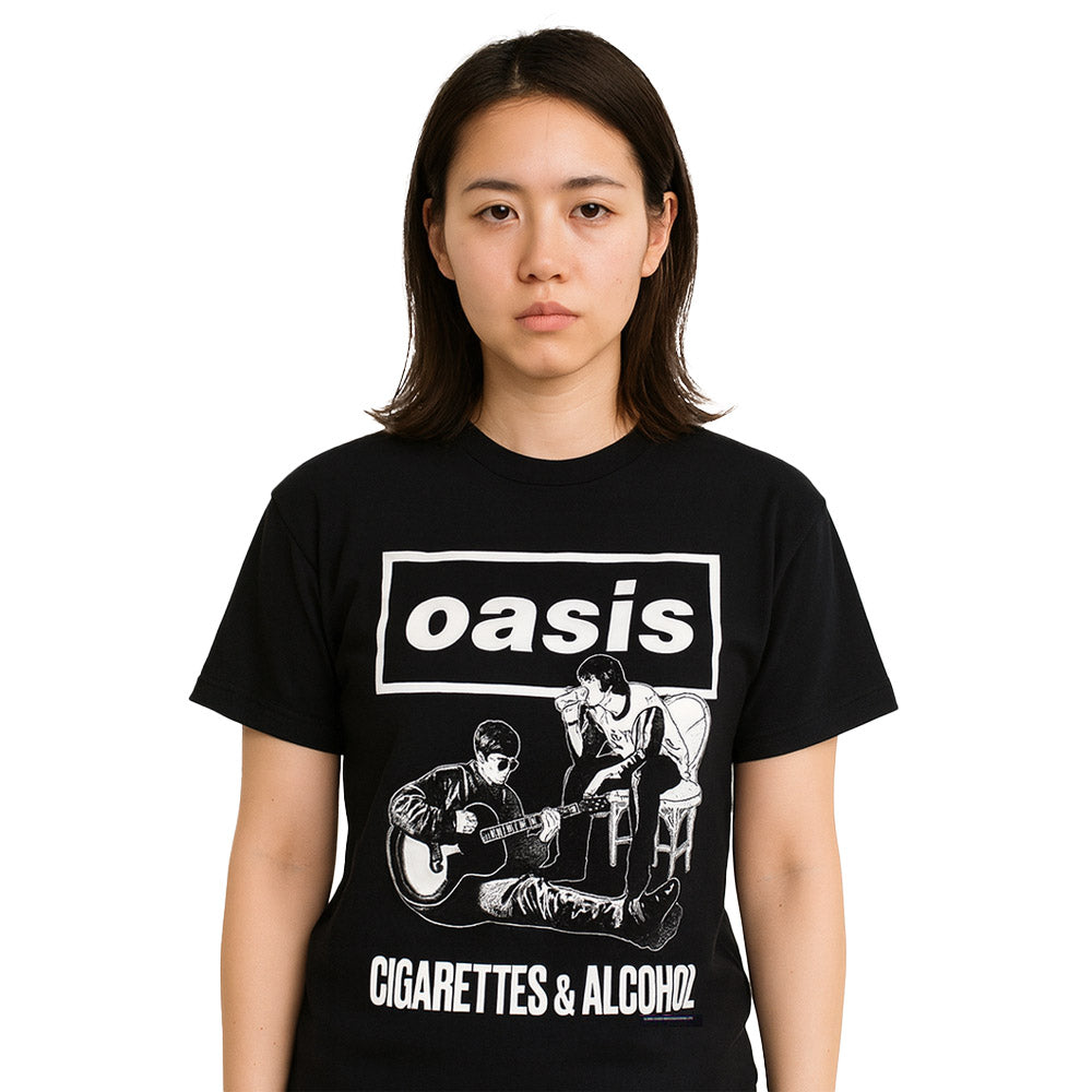 OASIS オアシス (結成 35周年 ) - Cigarettes & Alcohol Illustration Mono / Tシャツ / メンズ