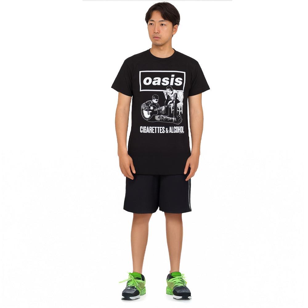OASIS オアシス (結成 35周年 ) - Cigarettes & Alcohol Illustration Mono / Tシャツ / メンズ