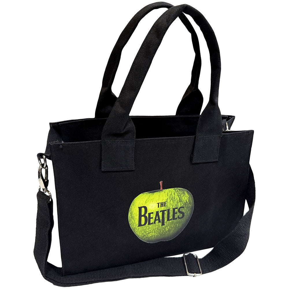 THE BEATLES ビートルズ (来日 60周年 ) - White Album Faces & Apple / Black / Back Print / トートバッグ