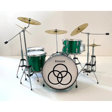LED ZEPPELIN - (来日 55周年 ) - Green Sparkle Immigrant Song Zep Mini Drum Set Replica Collectible