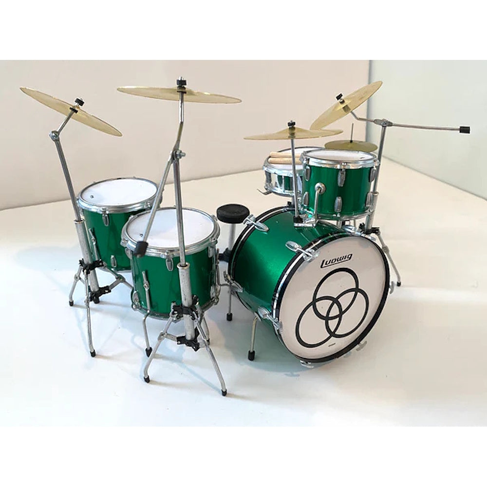 LED ZEPPELIN レッドツェッペリン (来日 55周年 ) - Green Sparkle Immigrant Song Zep Mini Drum Set Replica Collectible / ミニチュア楽器