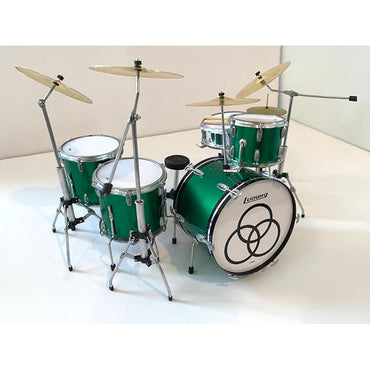 LED ZEPPELIN レッドツェッペリン (来日 55周年 ) - Green Sparkle Immigrant Song Zep Mini Drum Set Replica Collectible / ミニチュア楽器