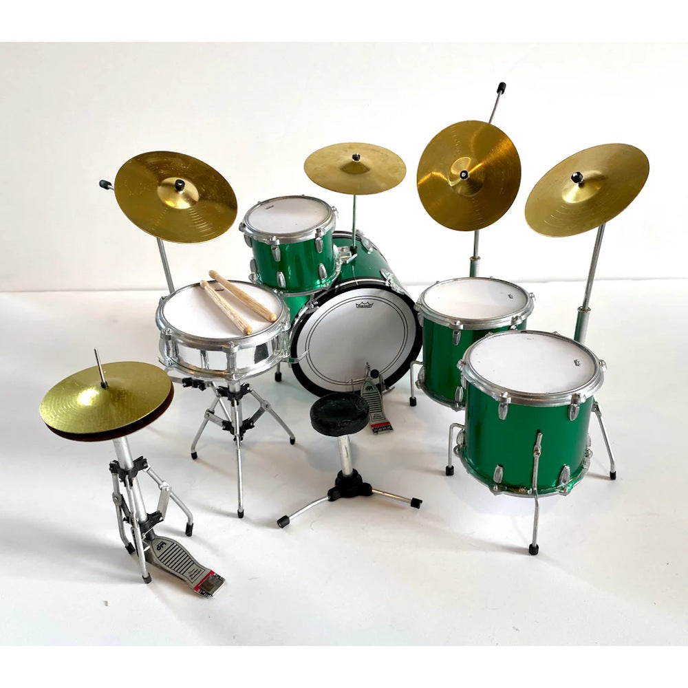 LED ZEPPELIN レッドツェッペリン (来日 55周年 ) - Green Sparkle Immigrant Song Zep Mini Drum Set Replica Collectible / ミニチュア楽器