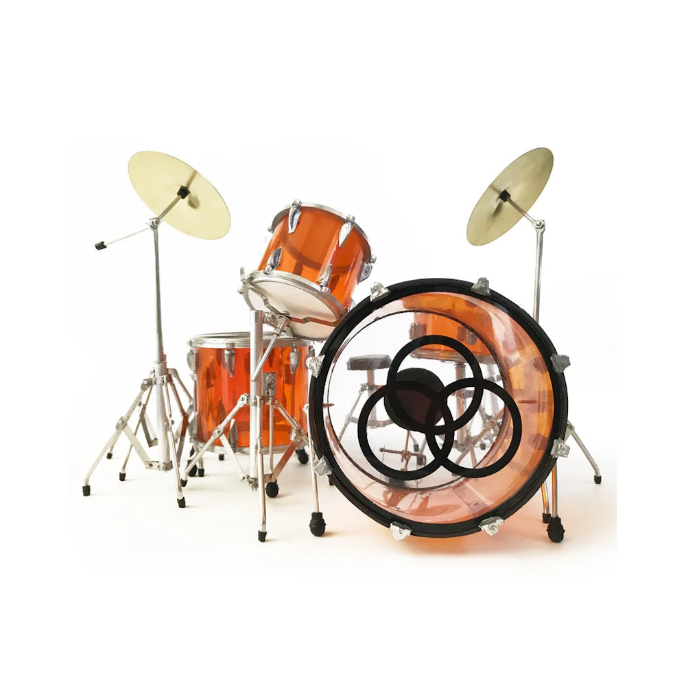LED ZEPPELIN - (来日 55周年 ) - Vistalite Transparent Amber Tribute Zep Mini Drum Set Replica Collectible