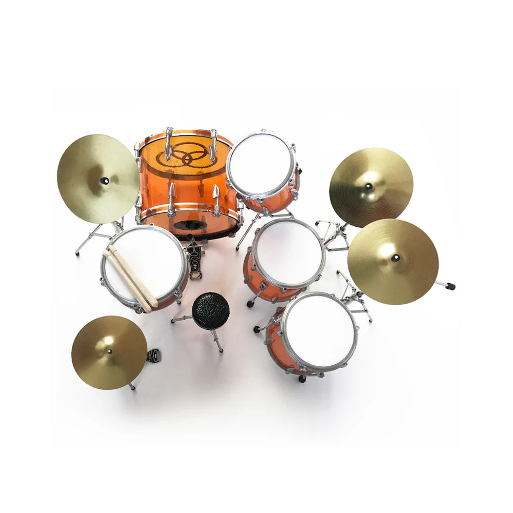 LED ZEPPELIN レッドツェッペリン (来日 55周年 ) - Vistalite Transparent Amber Tribute Zep Mini Drum Set Replica Collectible / ミニチュア楽器