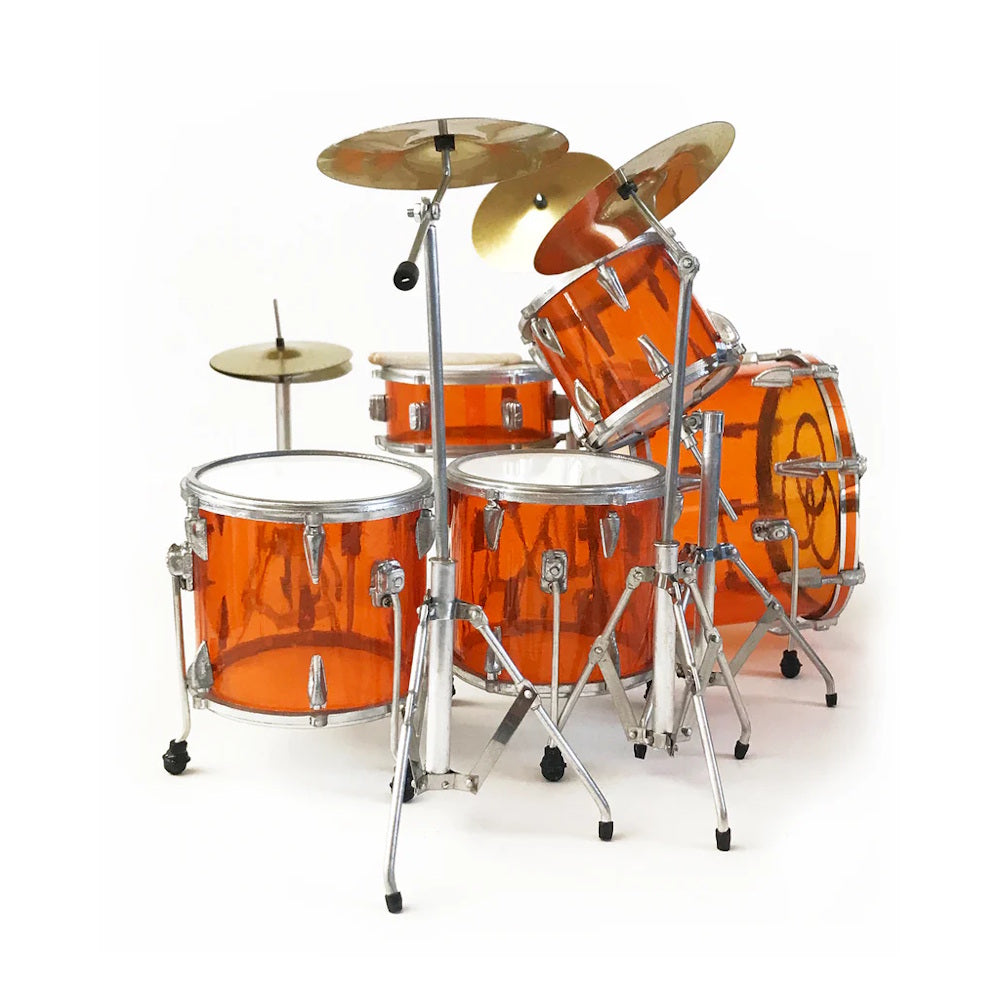 LED ZEPPELIN レッドツェッペリン (来日 55周年 ) - Vistalite Transparent Amber Tribute Zep Mini Drum Set Replica Collectible / ミニチュア楽器
