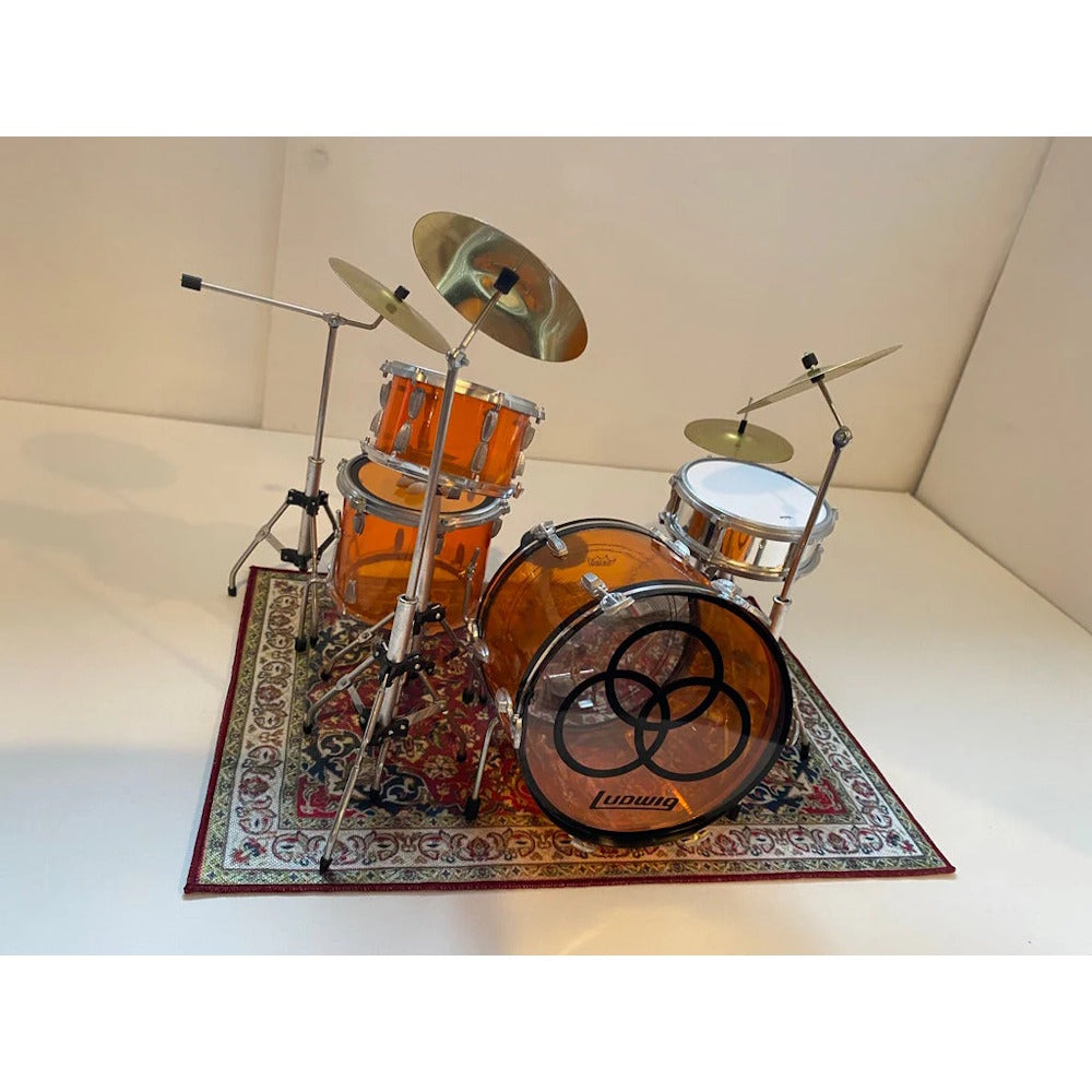 LED ZEPPELIN レッドツェッペリン (来日 55周年 ) - Vintage Drum Rug - Miniature for 1:4 Scale Drum Kit Models / インテリア置物