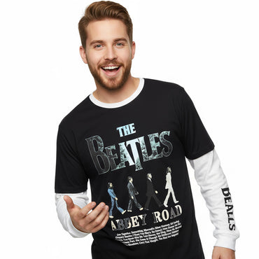 THE BEATLES ビートルズ (来日 60周年 ) - Abbey Road Infill / アームプリントあり / Tシャツ / メンズ