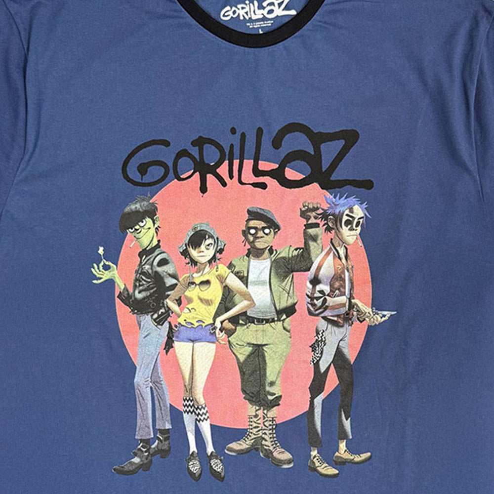 GORILLAZ ゴリラズ - Group Circle Rise / アームプリントあり / Tシャツ / メンズ