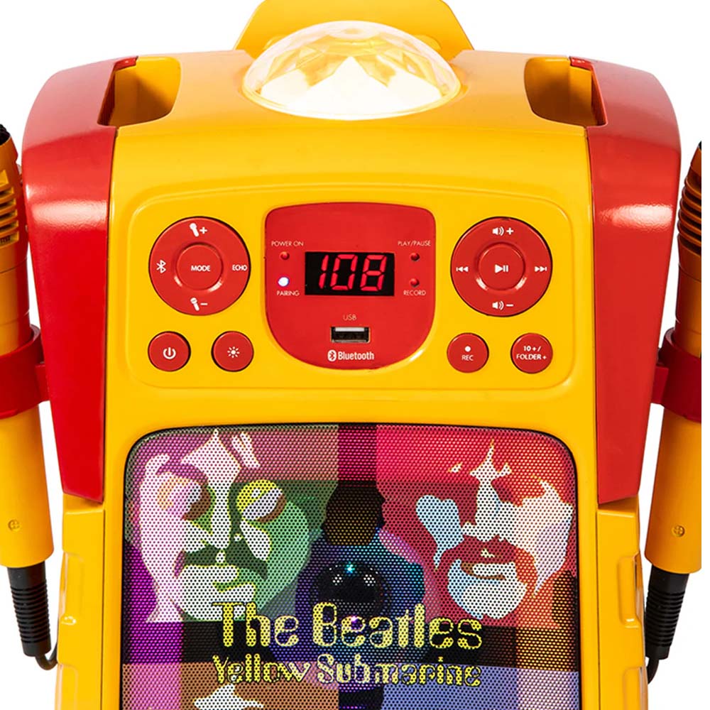 THE BEATLES ビートルズ (来日 60周年 ) - Yellow Submarine Faces / カラオケスピーカー / ライトショー搭載 / マイク2本付き / 楽器用品